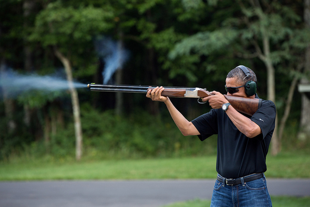 Obama Shooting Skeet